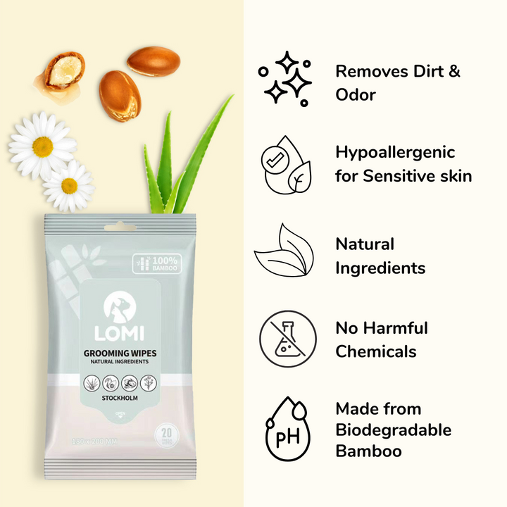 Aloe Vera & Chamomile wet wipes for Dogs & Cats - Premium Size